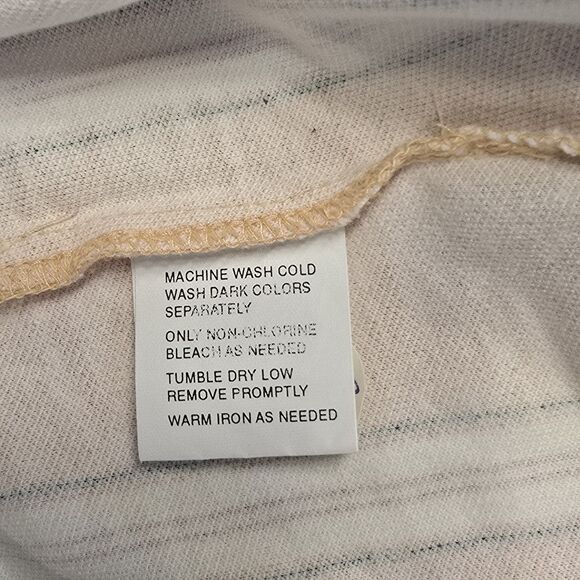 Haggar Polo Shirt L BNWT PEACH Blue Red White Stripe 100% Cotton Collared Polo - Picture 7 of 8